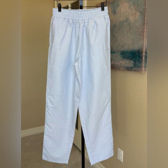 New Djerf Avenue Breezy Pants in Blue Women’s size Medium 100% Cotton - Picture 2 of 5